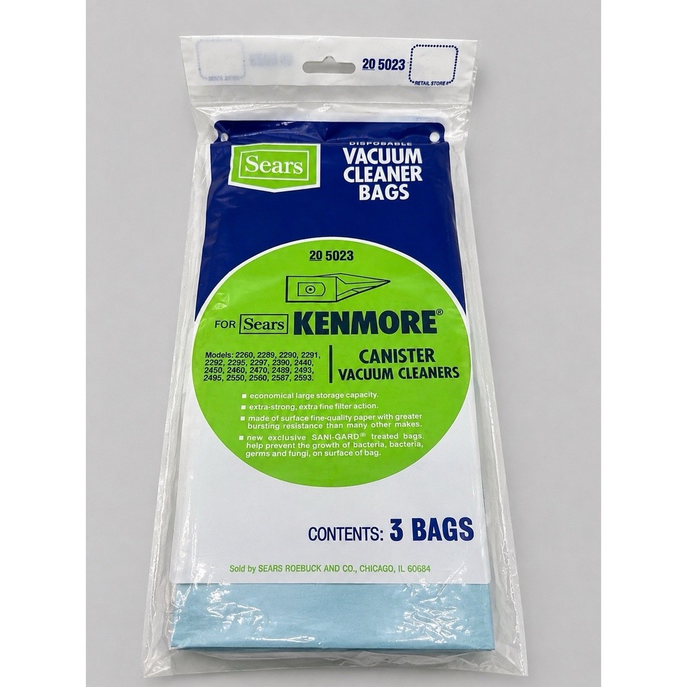 Vintage Sears Kenmore 20-5023 Canister Vacuum Cleaner Bags 3 Pack NOS